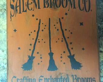 Halloween Olde Salem Broom Co. Sign