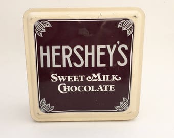 Vintage Hershey's Chocolate Tin, Vintage Hershey's Tins, Hershey's Sweet Milk Chocolate, Hershey's Collectibles. Collectible Tins, Tins