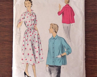 Vintage 50s 1950s ADVANCE 6795 Maternity Dress Top Blouse Shirt Pattern Sz14/32/26.5/XS