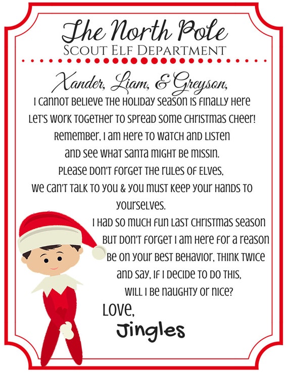 Items similar to Elf Return Letter - Elf Arrival Letter - Elves coming ...