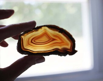 Natural Brazilian Agate Slice 3-4 inch | #7