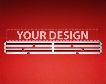 CUSTOM design or text Medal hanger display - stainless steel medal holder