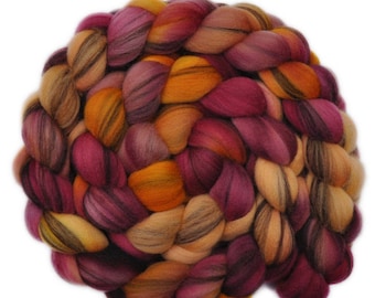 Hand dyed roving - 21.5μ Merino wool combed top spinning fiber - 4.1 ounces - Bow Chaser 1