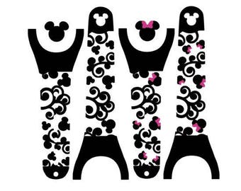 IMPROVED 2.0 Magic Band Decals, Mickey Head Swirls, minnie, bows, flourishes
