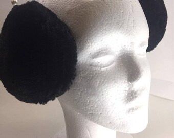 Ear Muffs, Ear warmers, puffs, Ear holders, keeps ears warm over caps, head gear, or plain by itself, gift, faux fur