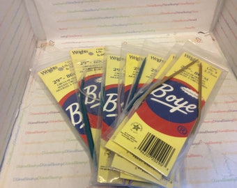 BOYE, Wrights, Circular, 29 Inch, Knitting Needles, Aluminum Points, Nylon Cables, Original package, Made in USA, Sizes 5 6 8 10 10.5