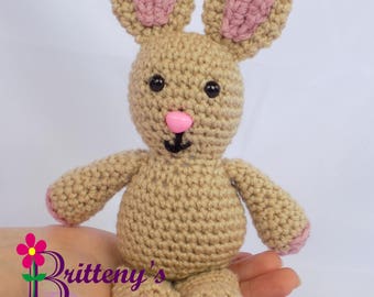 Tan Rabbit Tan Rabbit Stuffed Animal Crochet Tan Rabbit Crochet Plush Tan Rabbit Toy Tan Rabbit Snuggly Pal
