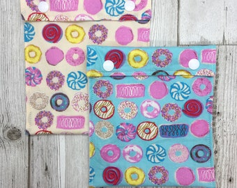 Reusable snack bag, large snack bag, wet bag, zero waste food storage, lunch bag, snack bag, sandwich bag, eco-friendly lunch