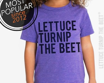 Lettuce turnip the beet® trademark brand OFFICIAL SITE - purple heather shirt with classic logo - garden, vegetarian, vegetable, farm, music