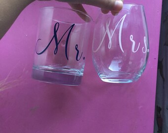 Mr. and Mrs. Drinking Glasses
