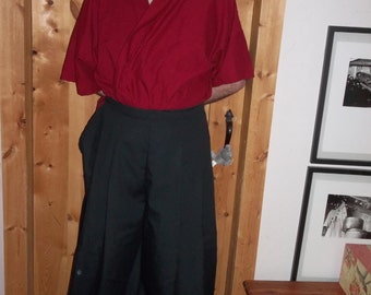 Black Japanese hakama floor length.