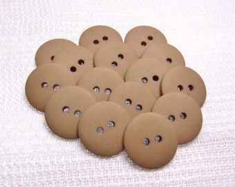 Matte Sand: 3/4" (19mm) Tan Buttons - Set of 16 New / Unused Matching Buttons