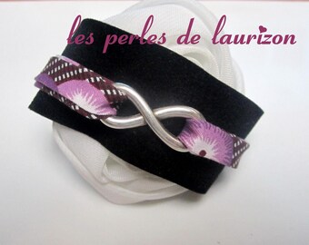 double infinity bracelet black and plum
