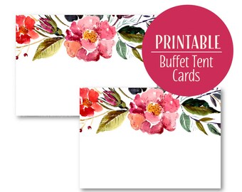PINK Tent Cards Digital Food Label Pink Name Tags