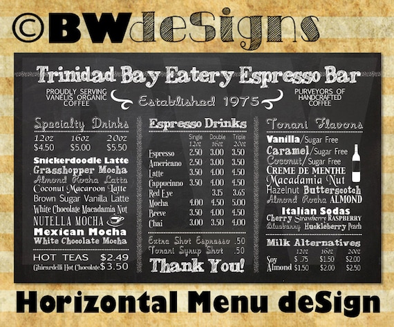 menu sign design