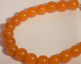 10 round 8mm orange acrylic beads
