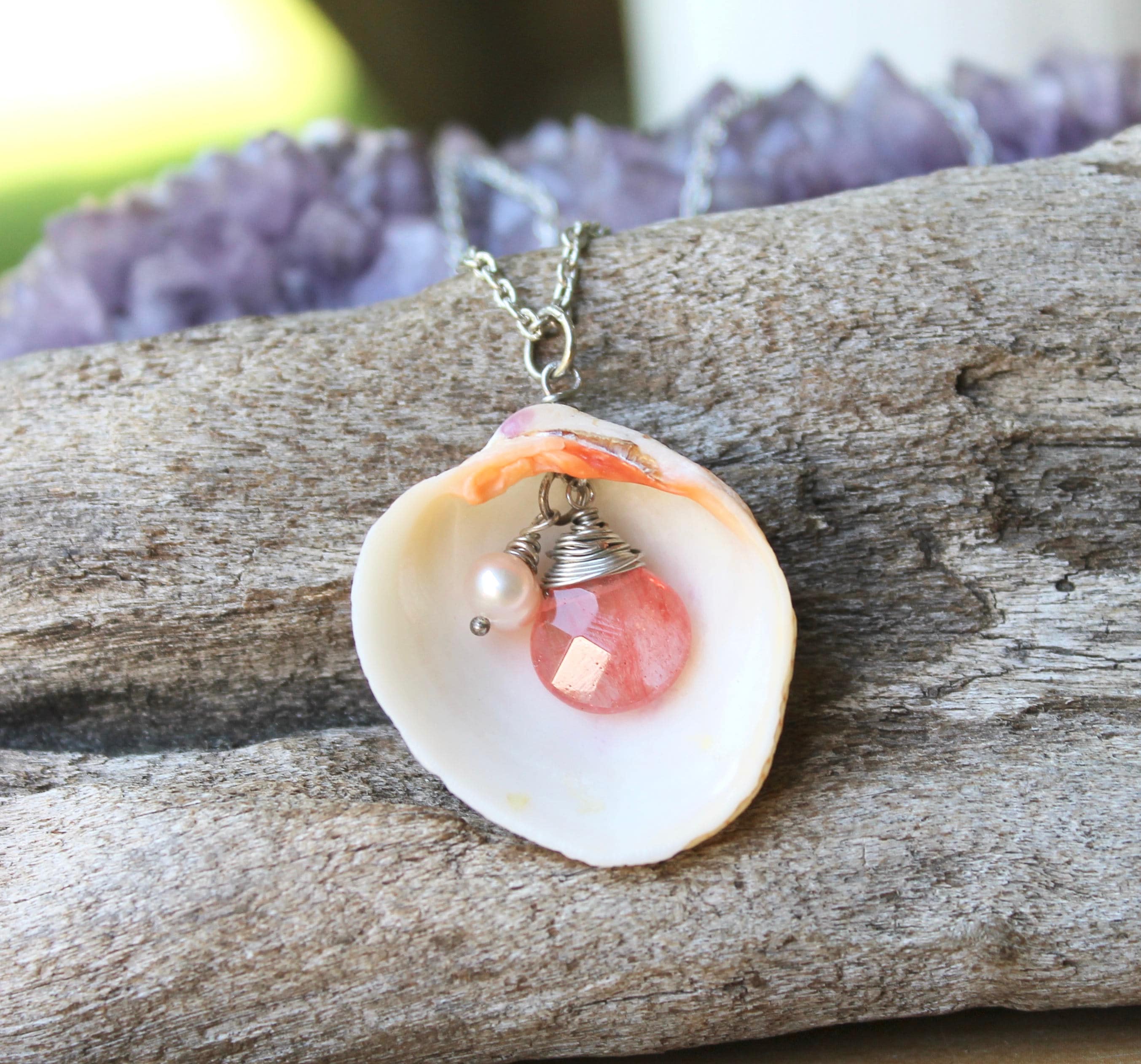 White Seashell Jewelry made in Hawaii Sea Shell Necklace by