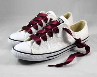 Bridal Converses --Lace Converse -- Wedding Tennis shoes - Wedding Converse