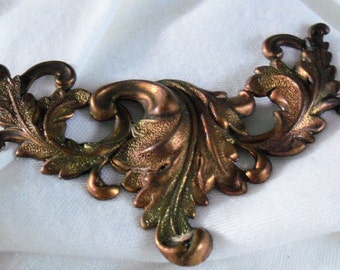 Vintage Brass Leaf Stamping