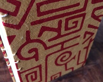 Hand Bound Mini Sketchbook - Mini Journal - Geometric Print Cover