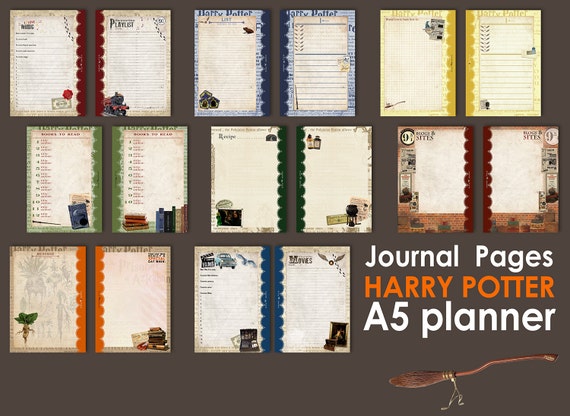 Printable Journal pages with HARRY POTTER Pack A5