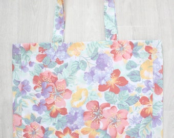 Zero waste tote bag | upcycled fabric | reusable fabric | Sustainable | Large Floral tote bag