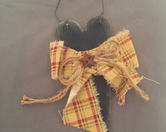 Primitive Heart Ornament//Christmas Ornament/ Christmas Decor