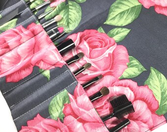 Makeup Brush Roll - Makeup Brush Holder - Makeup Brush Bag - Makeup Brush Organizer - Brush Roll - Makeup Brush Holder Travel