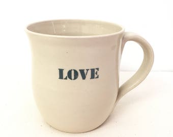 Ceramic Tea Cup, Modern Tea mug, White ceramic cup, White kitchen homedecor, Large Coffee mug, Unique mug, Personalized mug