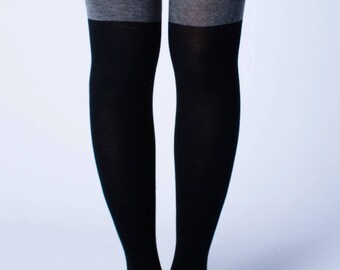 Color Block Thigh High Socks