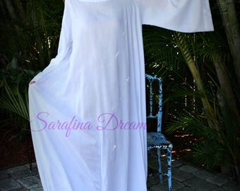 Rayon Bell Sleeve Nightgown Angel Lingerie Boatneck Sleepwear White Nightgown Bridal Nightgown Wedding Lingerie Choir Nightgown