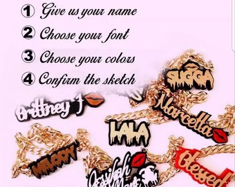 90s inspired custom name chain