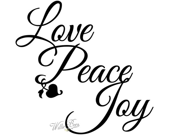 Download Peace Love Joy Silhouette Words Wall Art Letters Heart