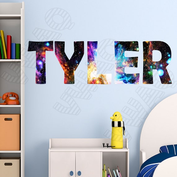 Custom Name Wall Decal Galaxy Wall Art Personalized Name Wall