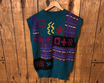 Vintage 90s Cute Kitschy Tacky Sweater Vest