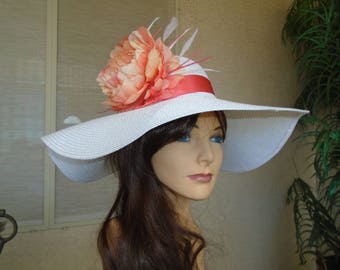 Coral Kentucky derby hat