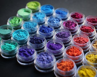 Frasco de 5ml mandarina brillante MICA - polvos de mica de grado cosmético, 45 colores, brillantes, reluciente
