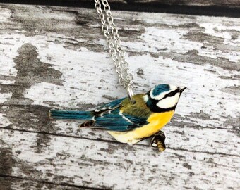 Blue Tit Necklace, Blue Bird, Bird Jewellery, Bird Jewelry, Garden Bird, Bird Lover Gift, British Bird