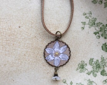 Paper Jewelry Necklace "Horticulture" Paper for the First One Year Anniversary