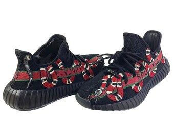 Custom Gucci Snake Yeezy 350 V2 (ALL SIZES)(Hand-Painted)