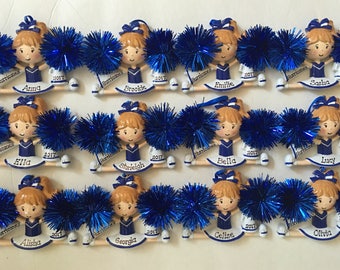 12 Personalized Cheerleader Group Christmas Ornament- Free Personalization