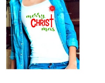 Merry Christ mas Christmas, SVG DFX Cricut cameo Christmas svg, Jesus svg, Christian svg, Commercial use