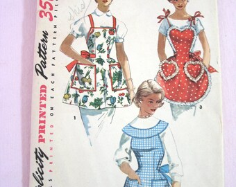 Vintage Simplicity Full Apron Sewing Pattern - 1950s