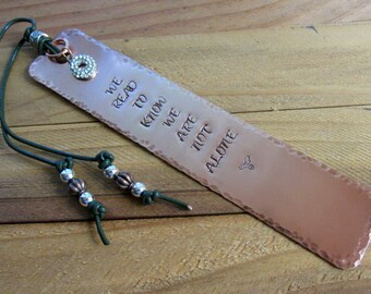We Read To Know Copper Stamped Metal Bookmark