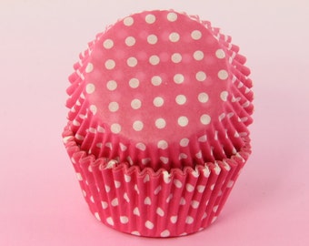 Pink and White Cupcake Liners Polka Dot, 2'' Standard Size, Baking Cups