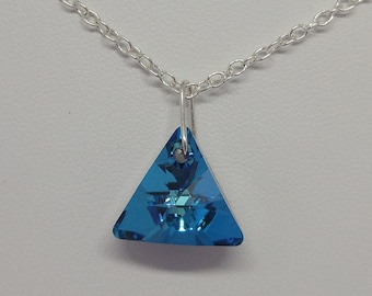 Sterling Silver Swarovski Crystal Bermuda Triangle Necklace