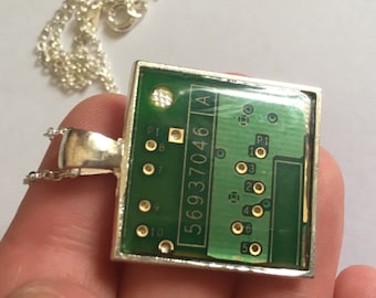 Circuit Digital Resin Square Pendant