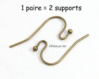 Support boucle d'oreille hameçon acier inoxydable N°06 - Loulou Perlou
