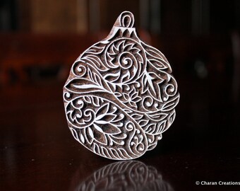 Pottery Stamps, Indian Wood Stamp, Textile Stamp, Wood Blocks, Tjaps, Printing Stamp- Christmas Ornament