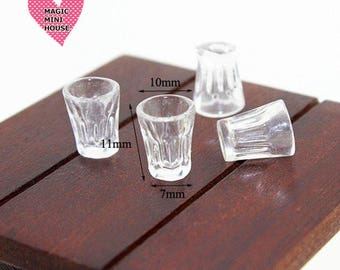Dolls House Miniature Glass- 4pcs
